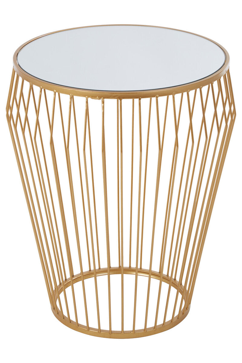 Avantis Round Side Table With Gold Polished Frame