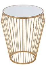Avantis Round Side Table With Gold Polished Frame