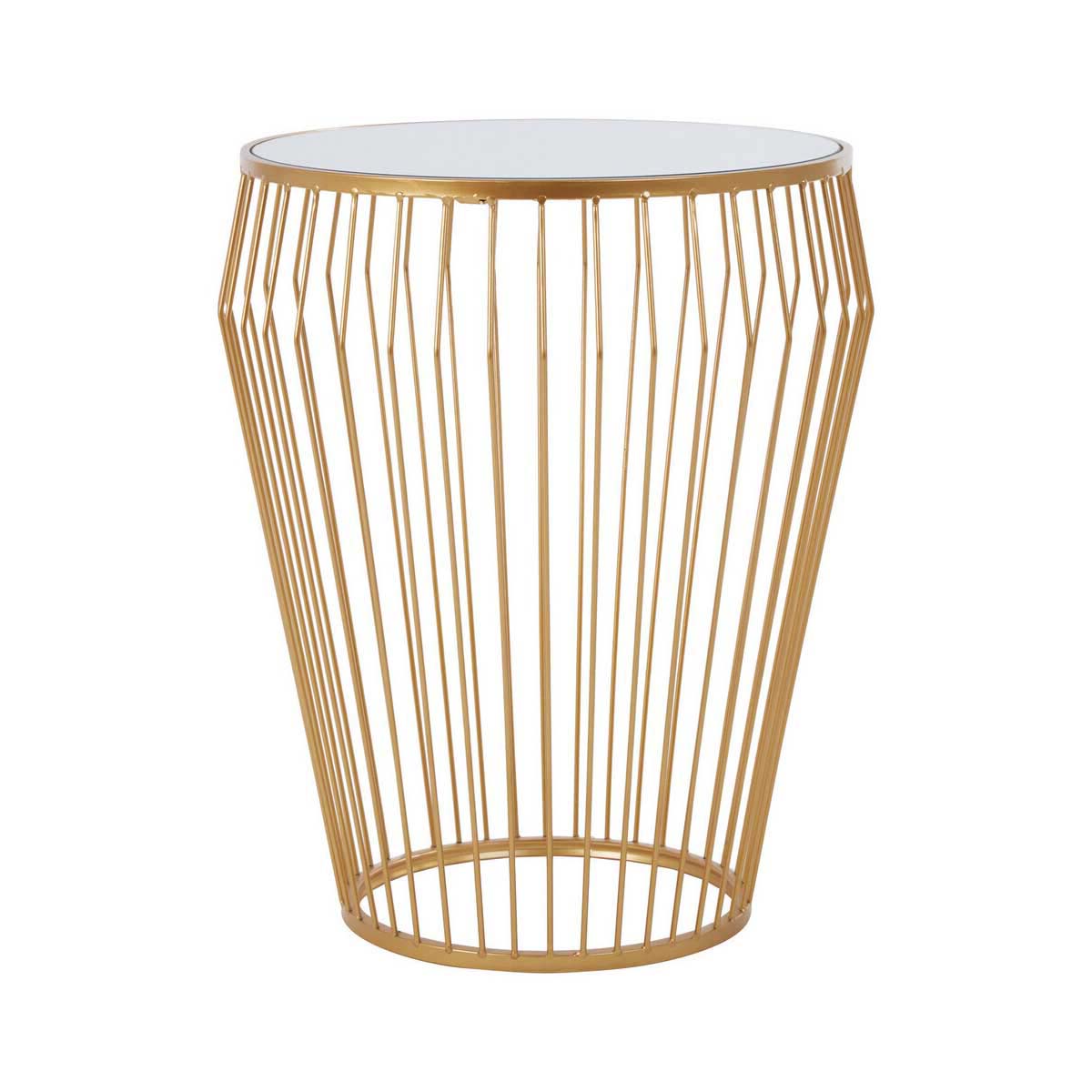 Avantis Round Side Table With Gold Polished Frame