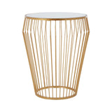 Avantis Round Side Table With Gold Polished Frame