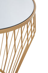 Avantis Round Side Table With Gold Polished Frame