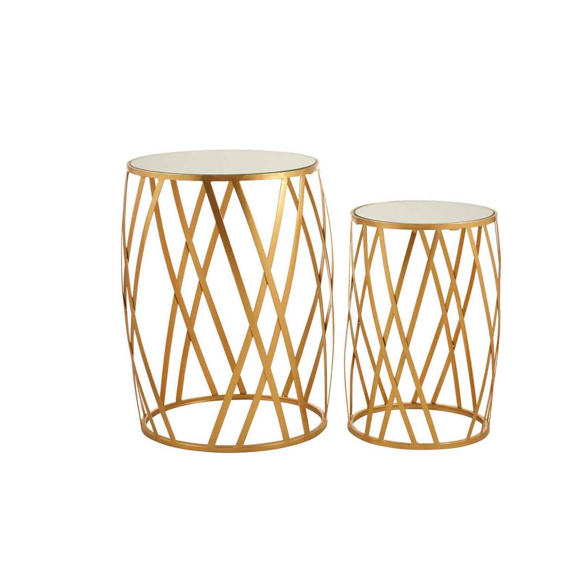 Avantis Set Of 2 Cross Design Side Tables