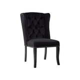 Kensington Townhouse Black Velvet Dining Chair with Dark Legs