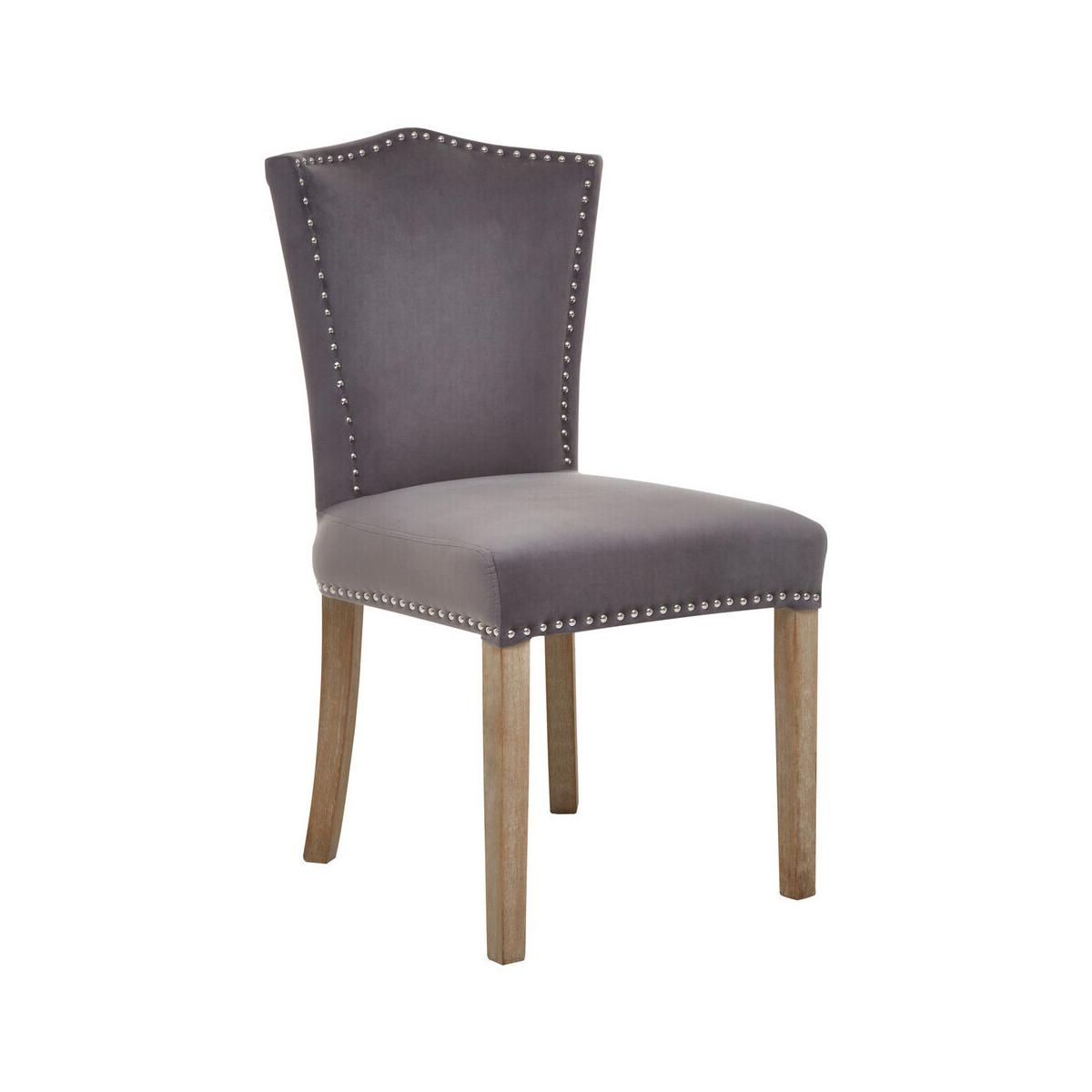 Kensington Townhouse Grey Velvet Dining Chair with Antique Legs