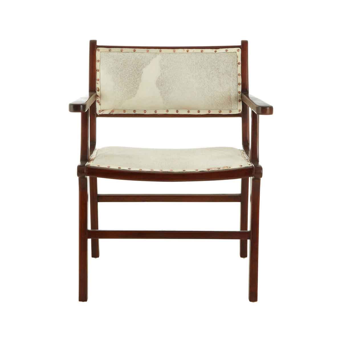 Kendari Leather Teak Wood Dining Chair