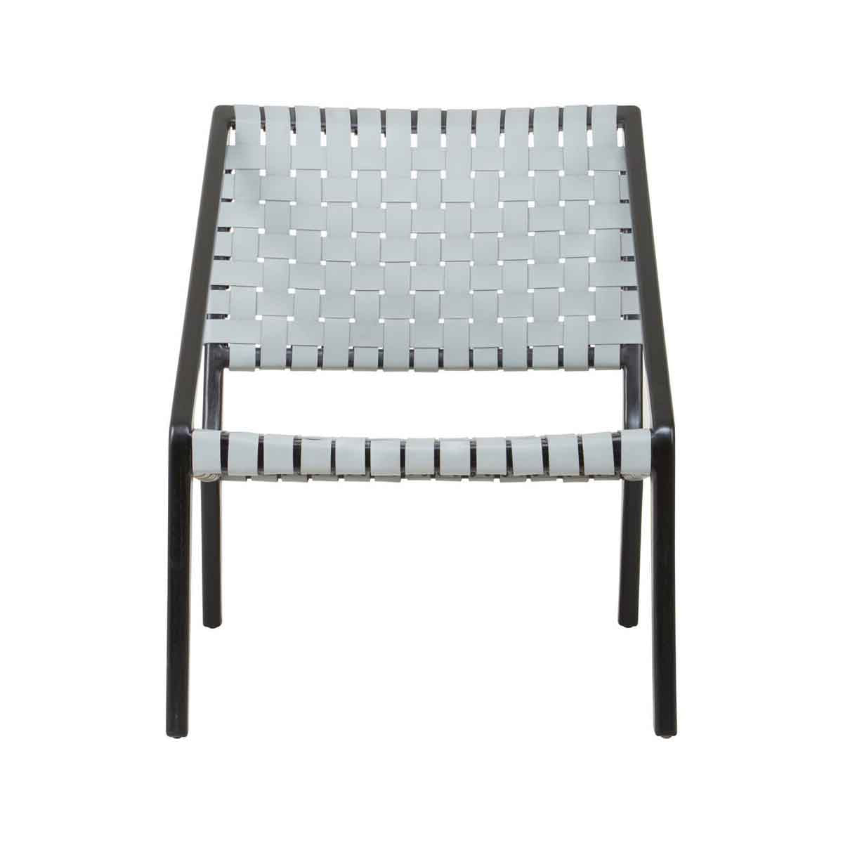 Kendari Grey Leather Woven Chair
