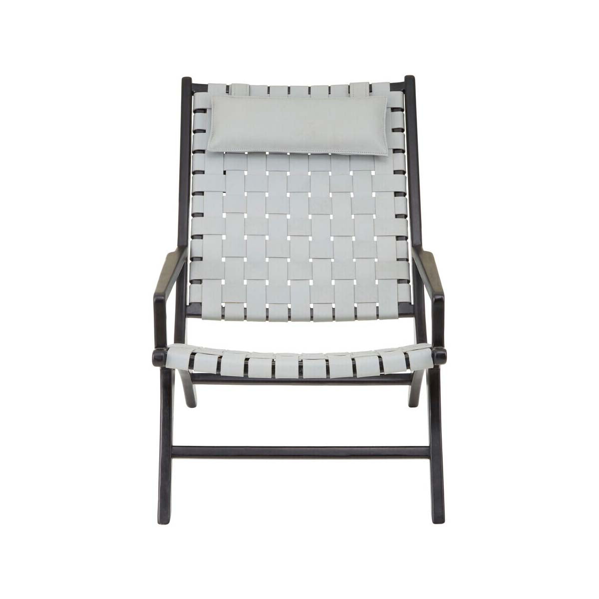 Kendari Grey Cow Leather Woven Chair