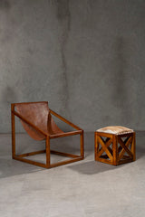Kendari Brown Cubic Frame Chair