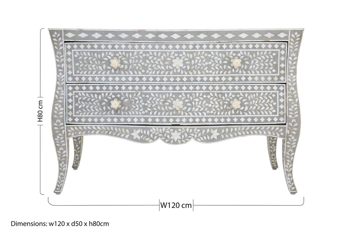 Fusion 2 Drawer Chest with Mother of Pearl Inlay
