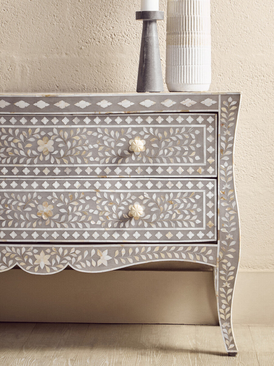 Fusion 2 Drawer Chest with Mother of Pearl Inlay
