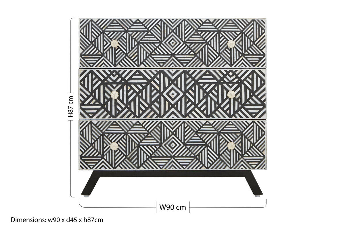 Fusion Bone Monochrome Chest of drawers