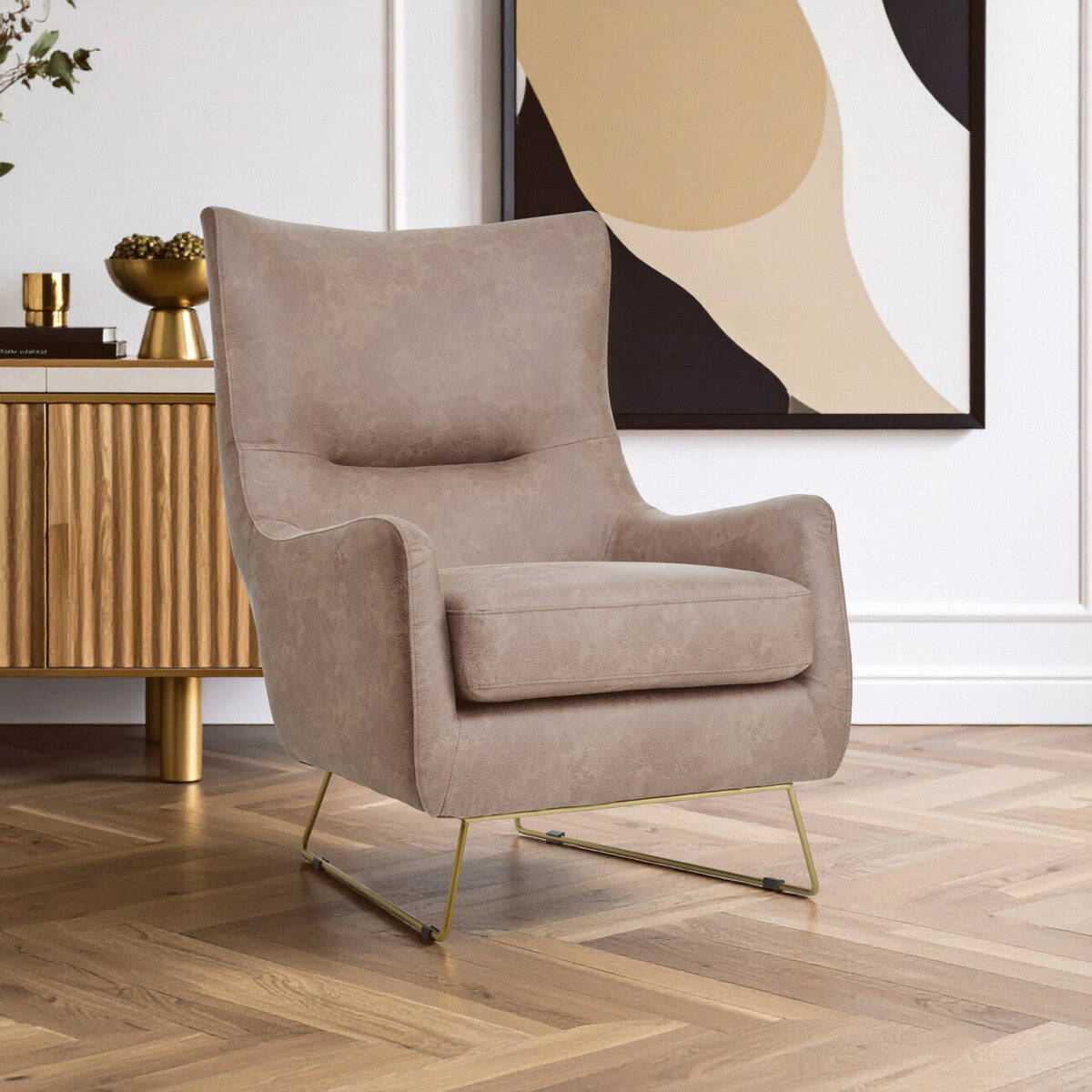 Henry Brown faux leather Armchair