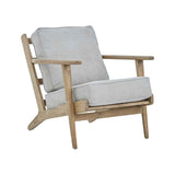 Harry Grey Linen oak frame Armchair