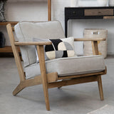Harry Grey Linen oak frame Armchair