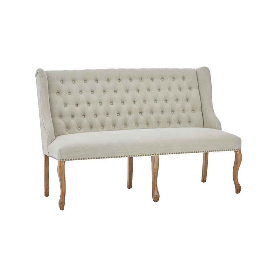 Harrison 2 Seat Natural Linen Bench