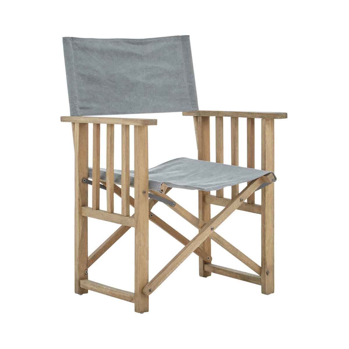 Hugh Grey linen Directors Chair