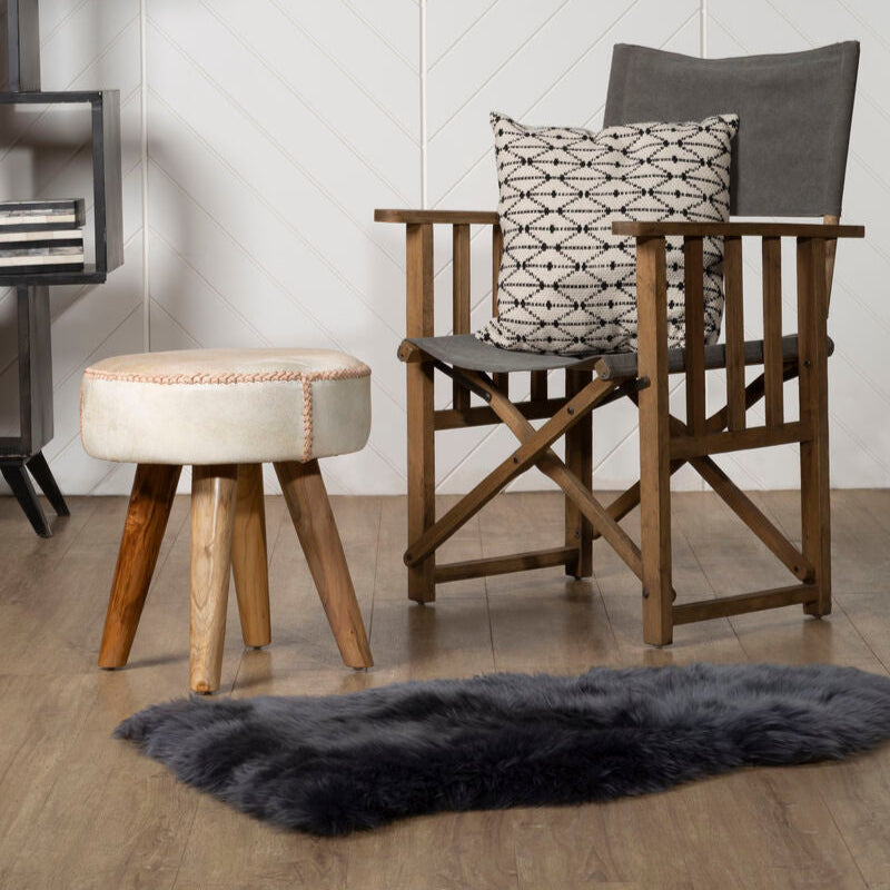 Hugh Grey linen Directors Chair