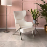 Piermount White Fabric Chair