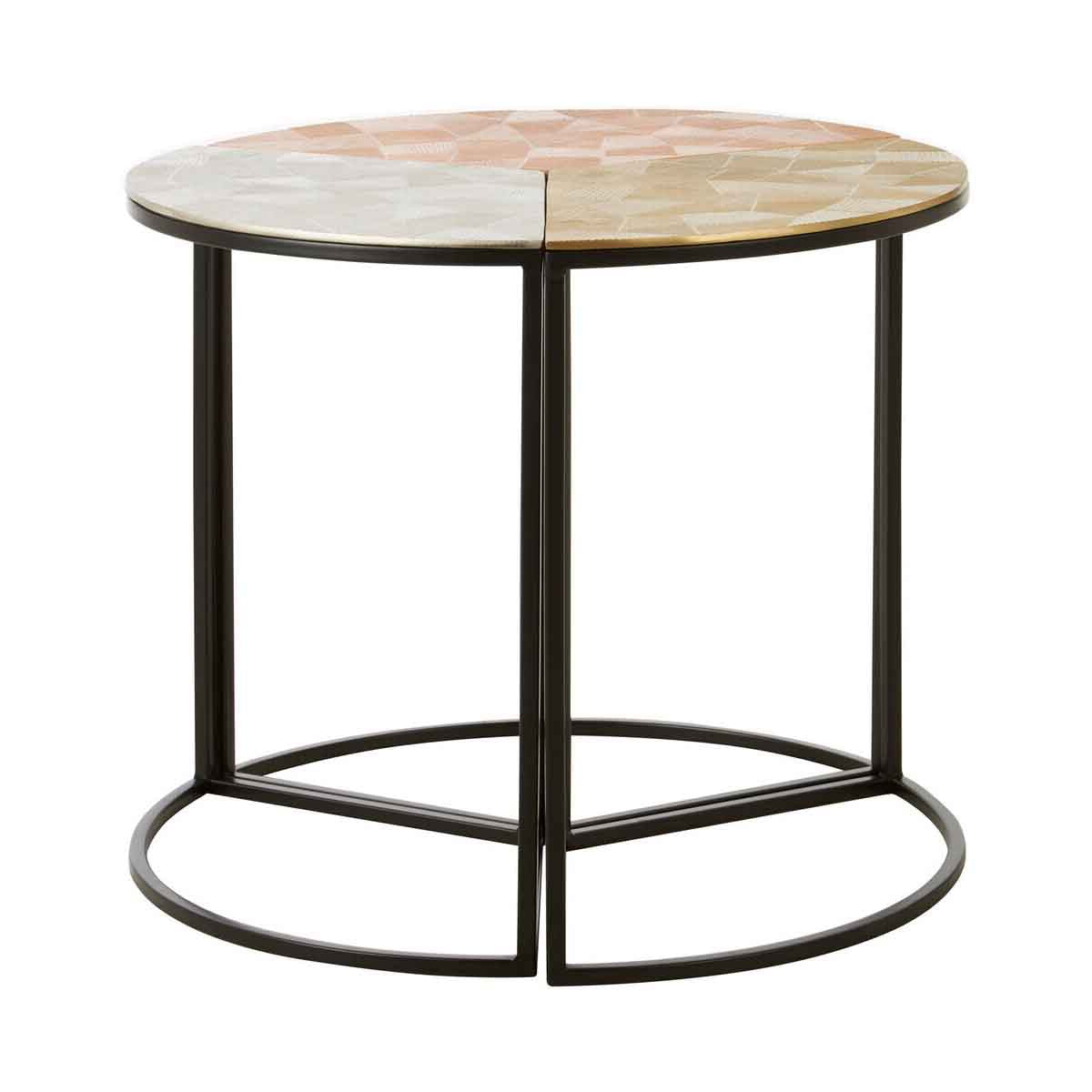 Mirano Set Of 3 Assorted Round Side Tables