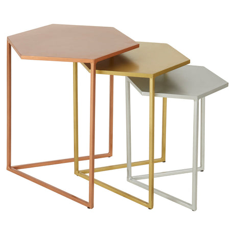 Rabia Nest Of 3 Hexagonal Side Table