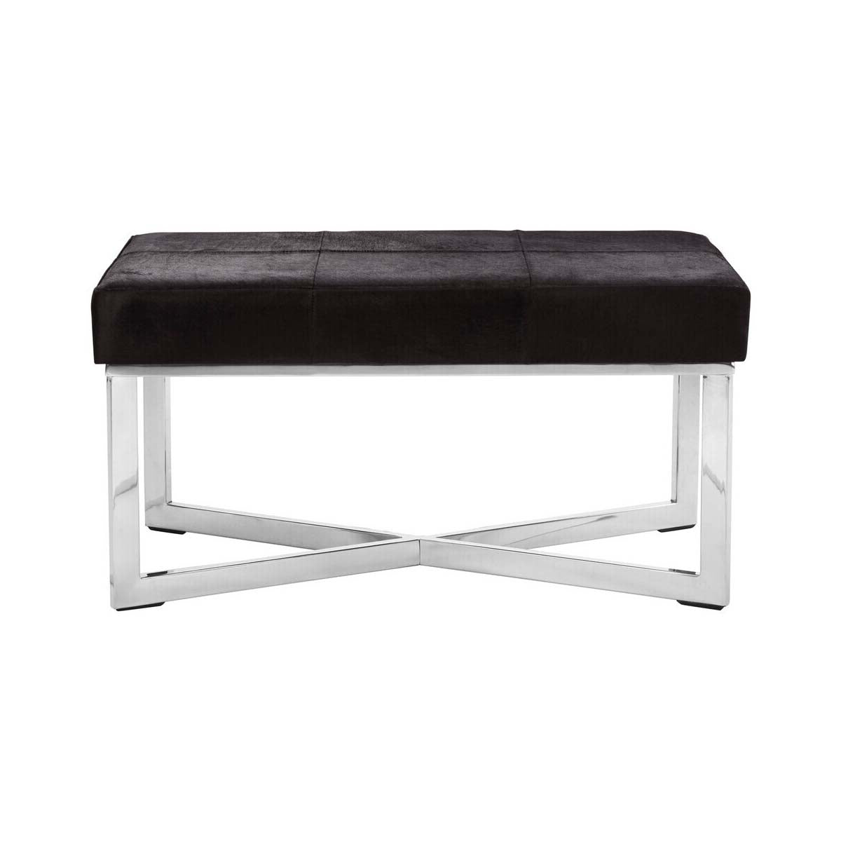 Kensington Townhouse Black Leather Bench
