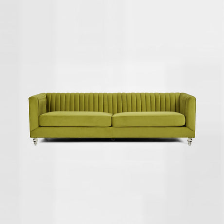 Brasa 3 Seat Green Velvet Sofa