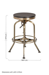 Gator Ash Wood Seat Metallic Stool
