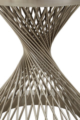 Anzio Hourglass Side Table with Silver Base