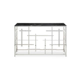 Aprilia Black Marble Console Table