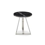 Alvaro Round Side Table With Black Marble Top