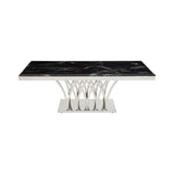Arenza Black Marble And Silver Coffee Table