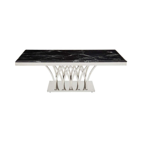 Arenza Black Marble And Silver Coffee Table