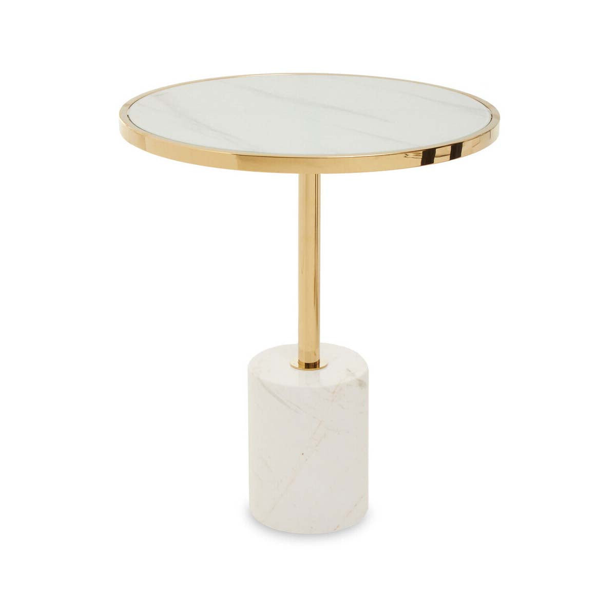 Oria White Marble End Table