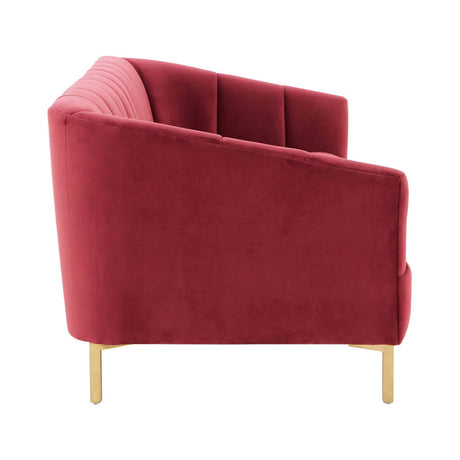 Bella 3 Seat Wine Velvet Sofa