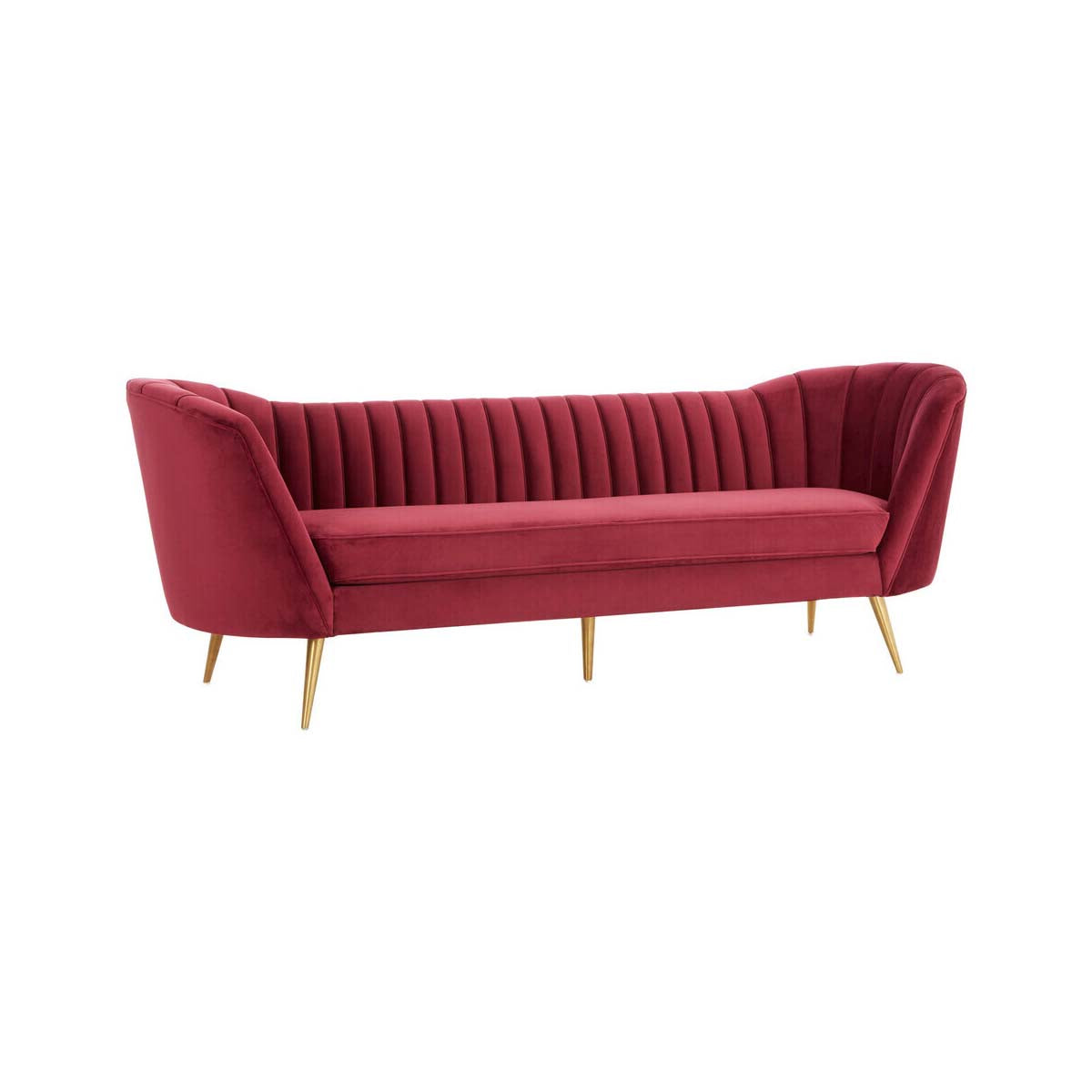 Binky 3 Seat Wine Velvet Sofa