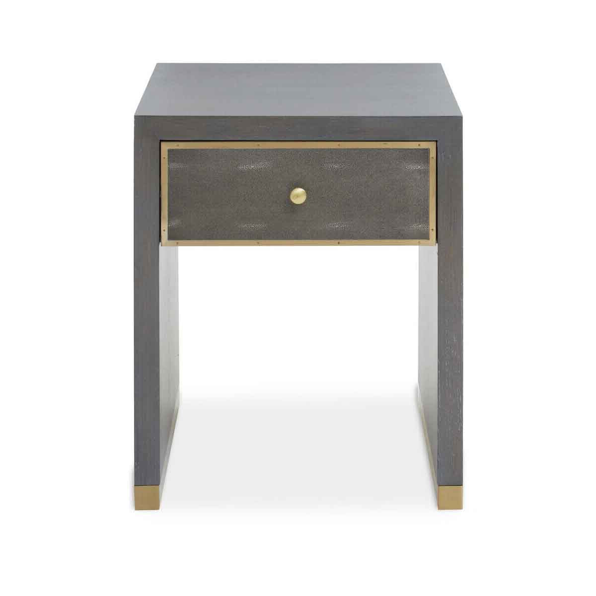 Deskey One Drawer Grey Shagreen Effect Side Table