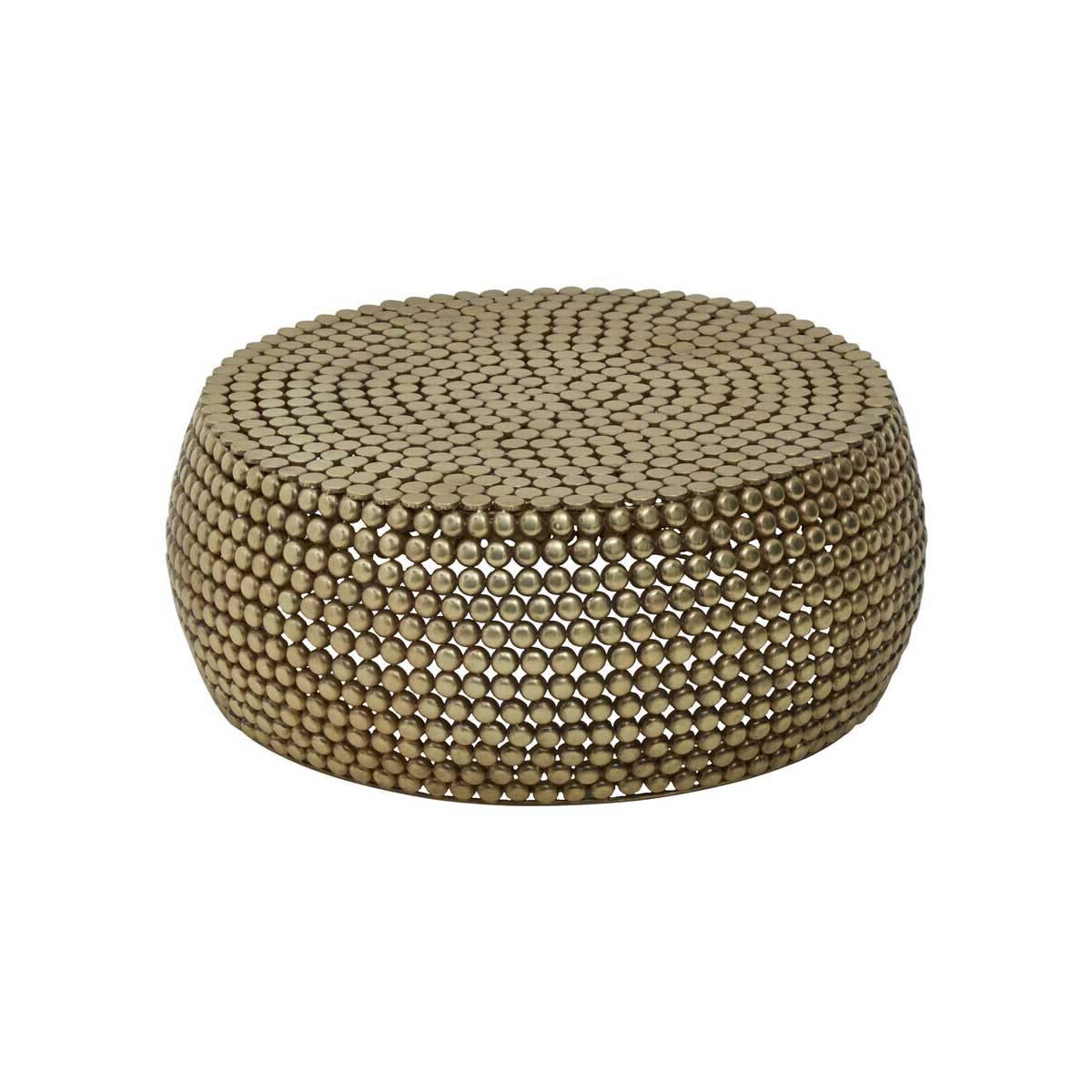Templar Gold Finish Beaded Coffee Table