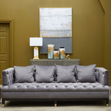 Sefira 3 Seat Viola Pirate Grey Fabric Sofa