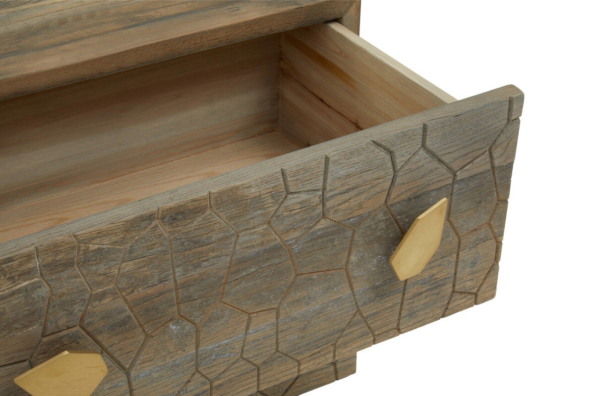 Malay Four Drawer Recycled Elm Wood Chest