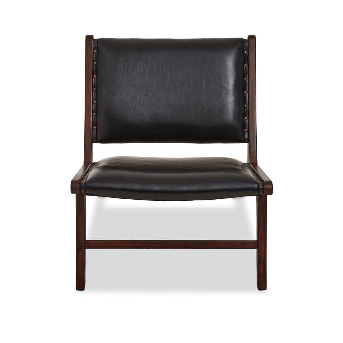Inca Genuine Black Cow Leather Chair