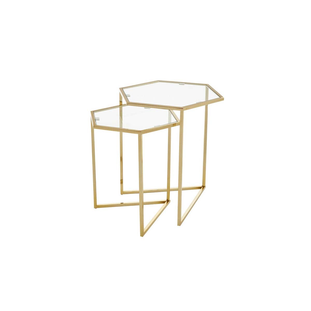 Herber Set Of 2 Gold Finish Tables