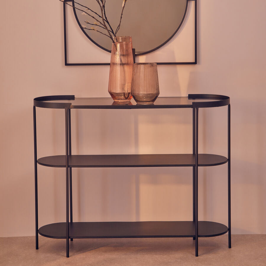 Trento Console Table With Glass Top