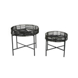 Batu Set Of 2 Black Rattan Side Tables
