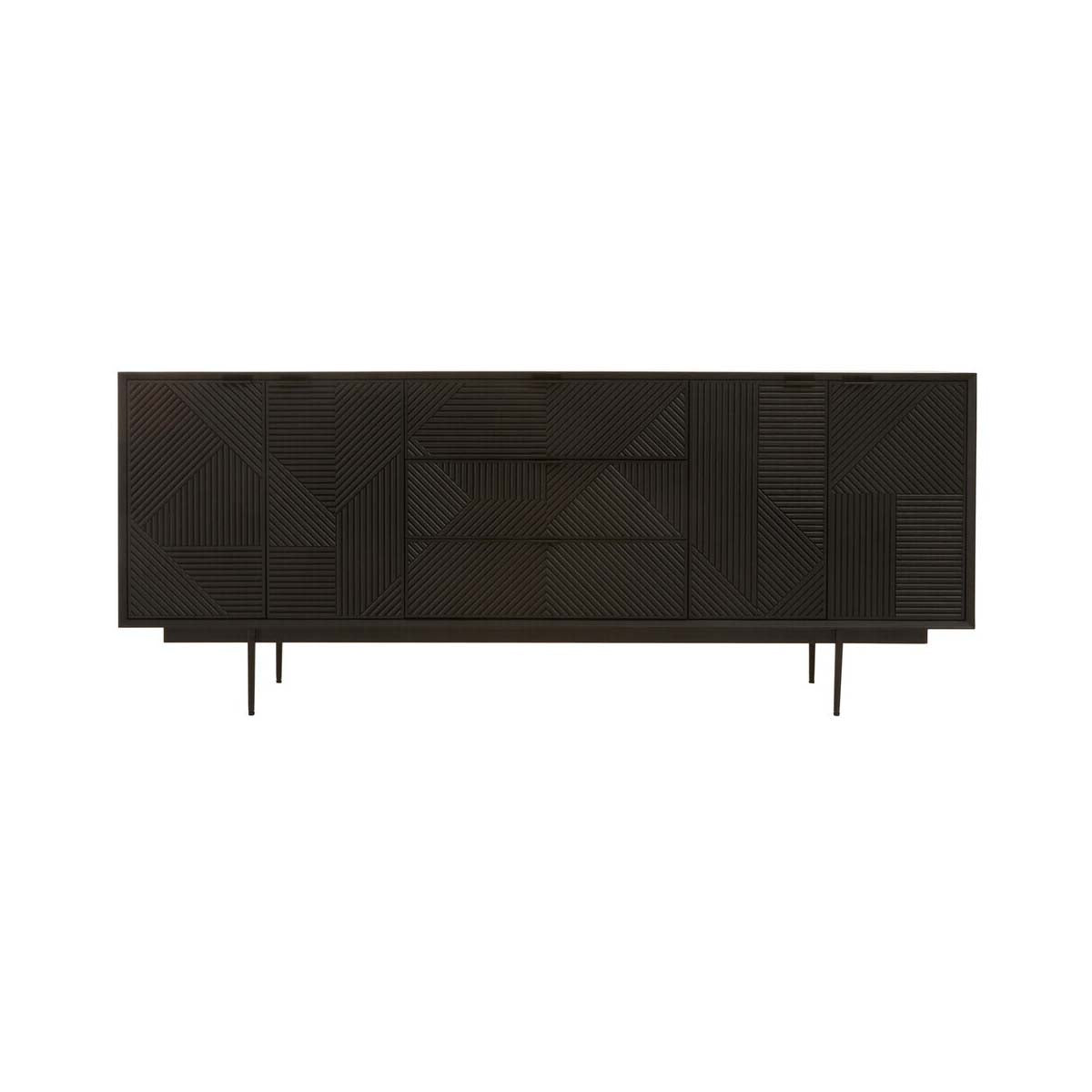 Jakara Black Wood Sideboard With Metal Legs