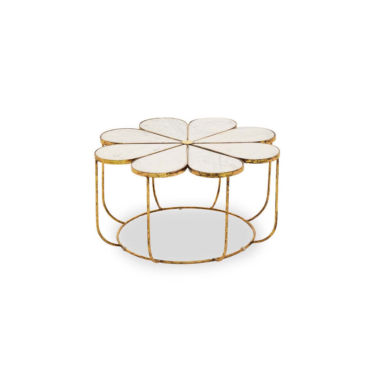 Rabia Petal Coffee Table With Marble Top