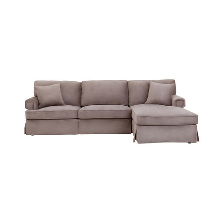 Ralph Three Seat Mink Velvet Right Chaise Sofa