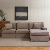 Ralph Three Seat Mink Velvet Right Chaise Sofa