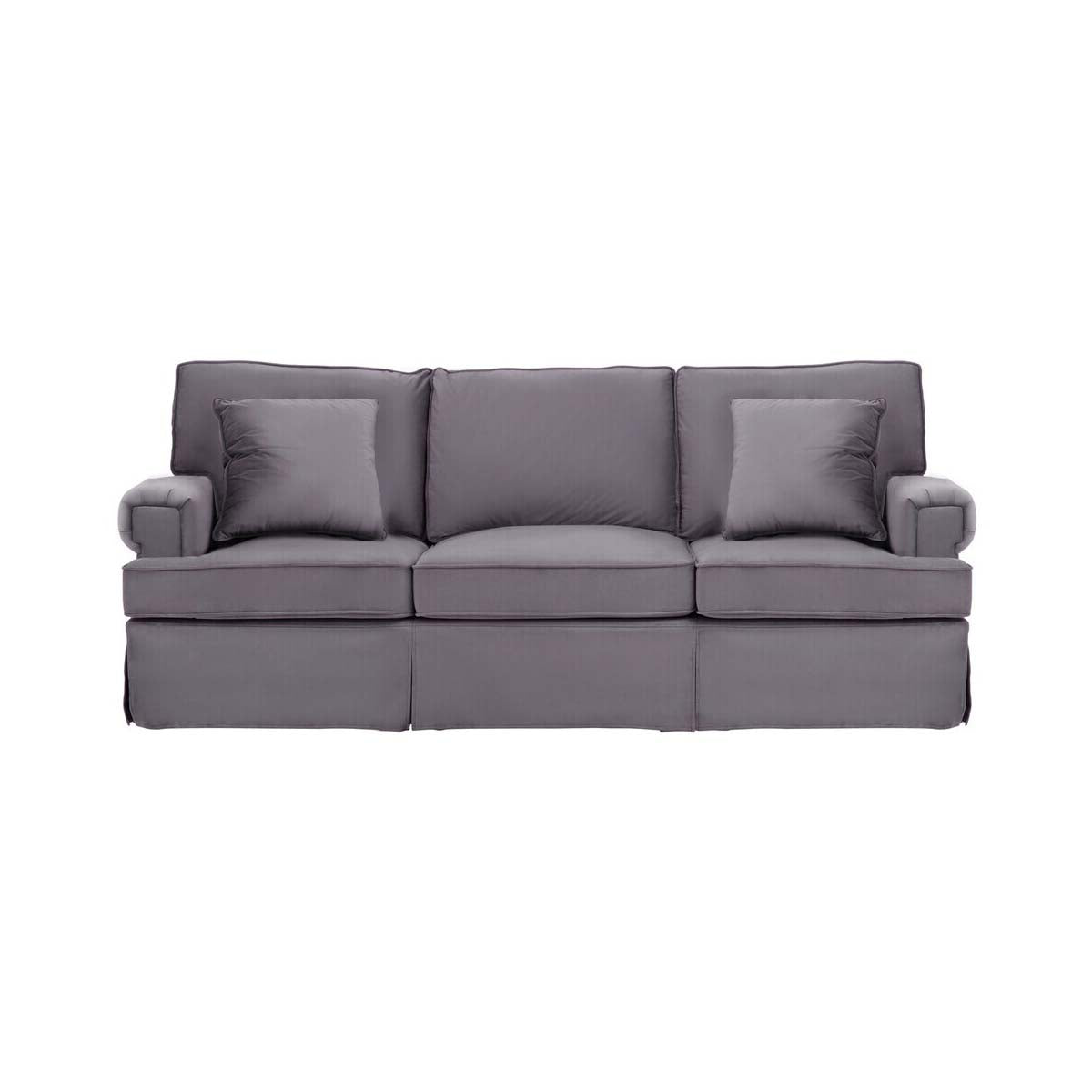 Ralph Three Seat Grey Velvet Sofa