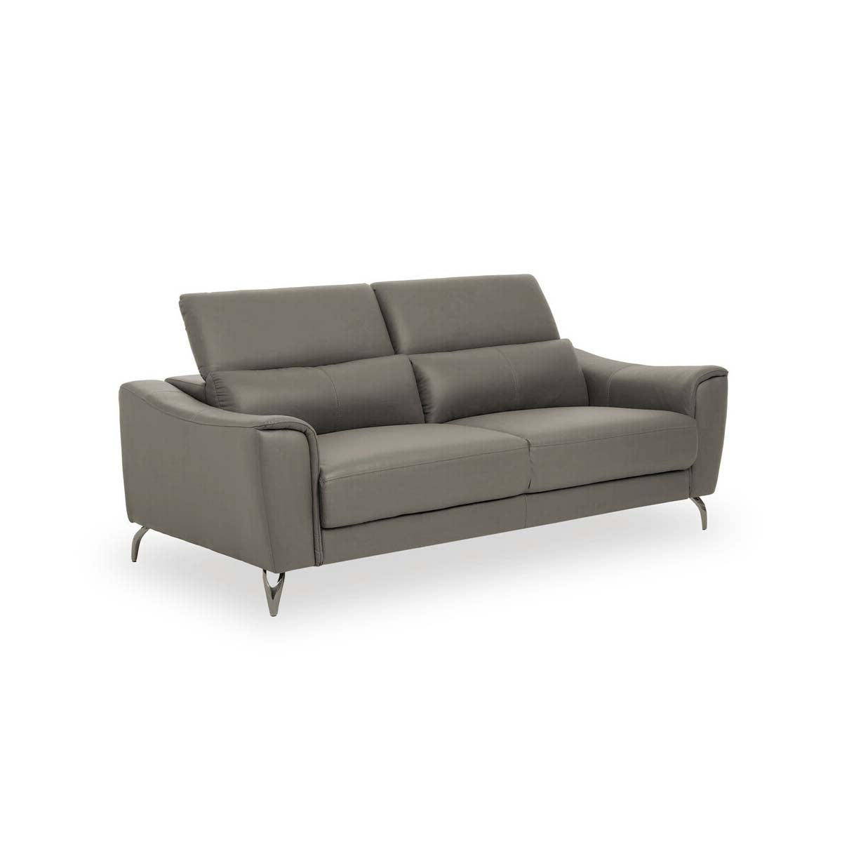 Padua 3 Seat Grey Leather Sofa