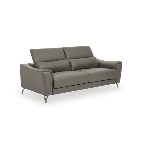 Padua 3 Seat Grey Leather Sofa
